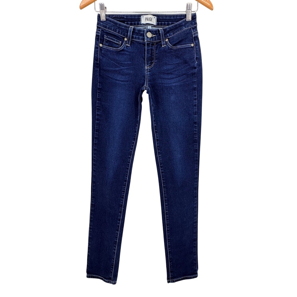 Paige Skyline Skinny Jeans Womens 26 Dark Wash Blue Mid Rise Denim Made in USA
